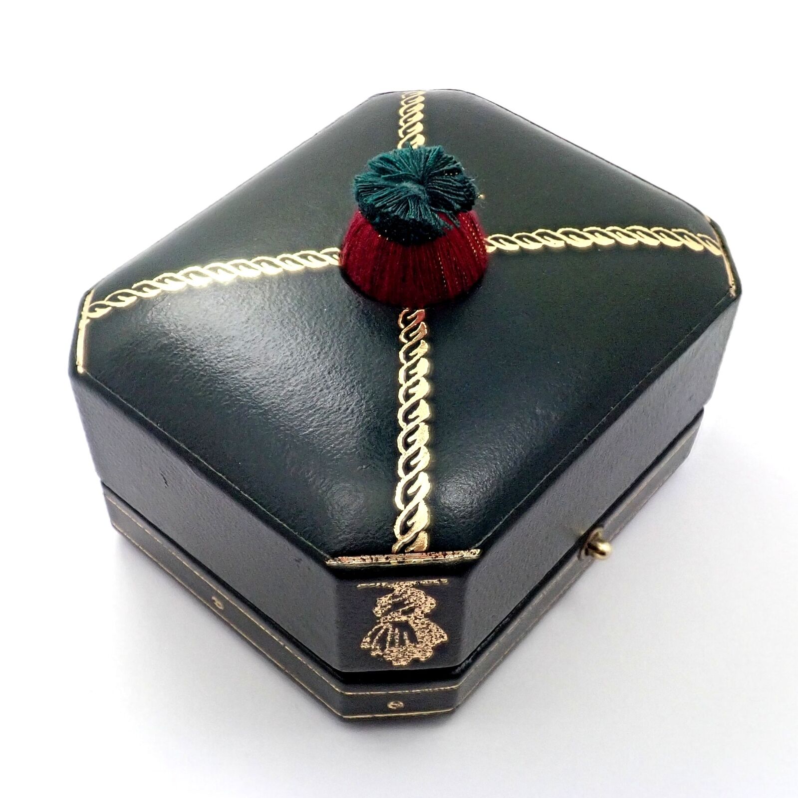 Elizabeth Gage 18k Yellow Gold Carved Green Tourmaline Enamel Lion Earrings | Fortrove