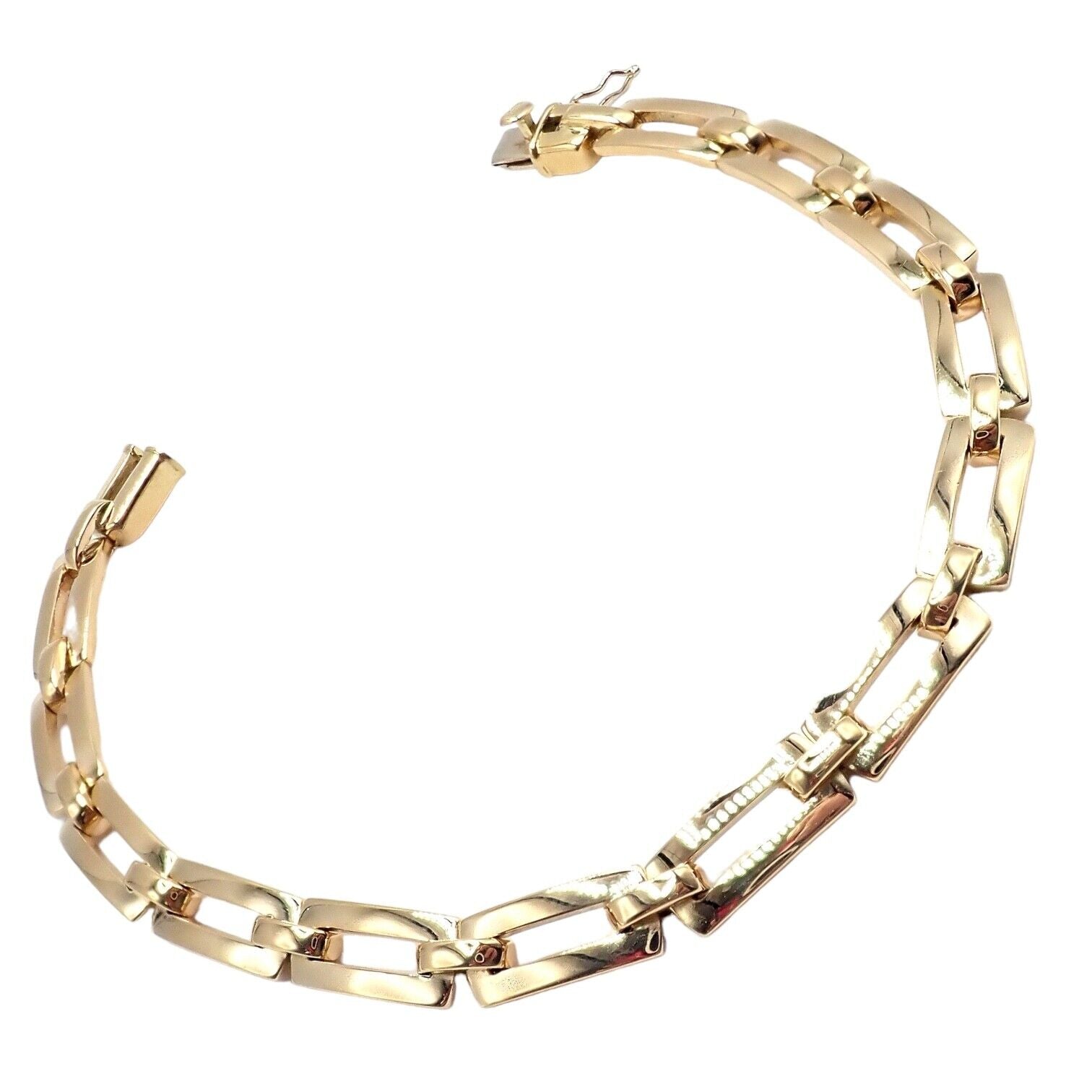 Authentic! Cartier Vintage 18k Yellow Gold Link Bracelet 1993