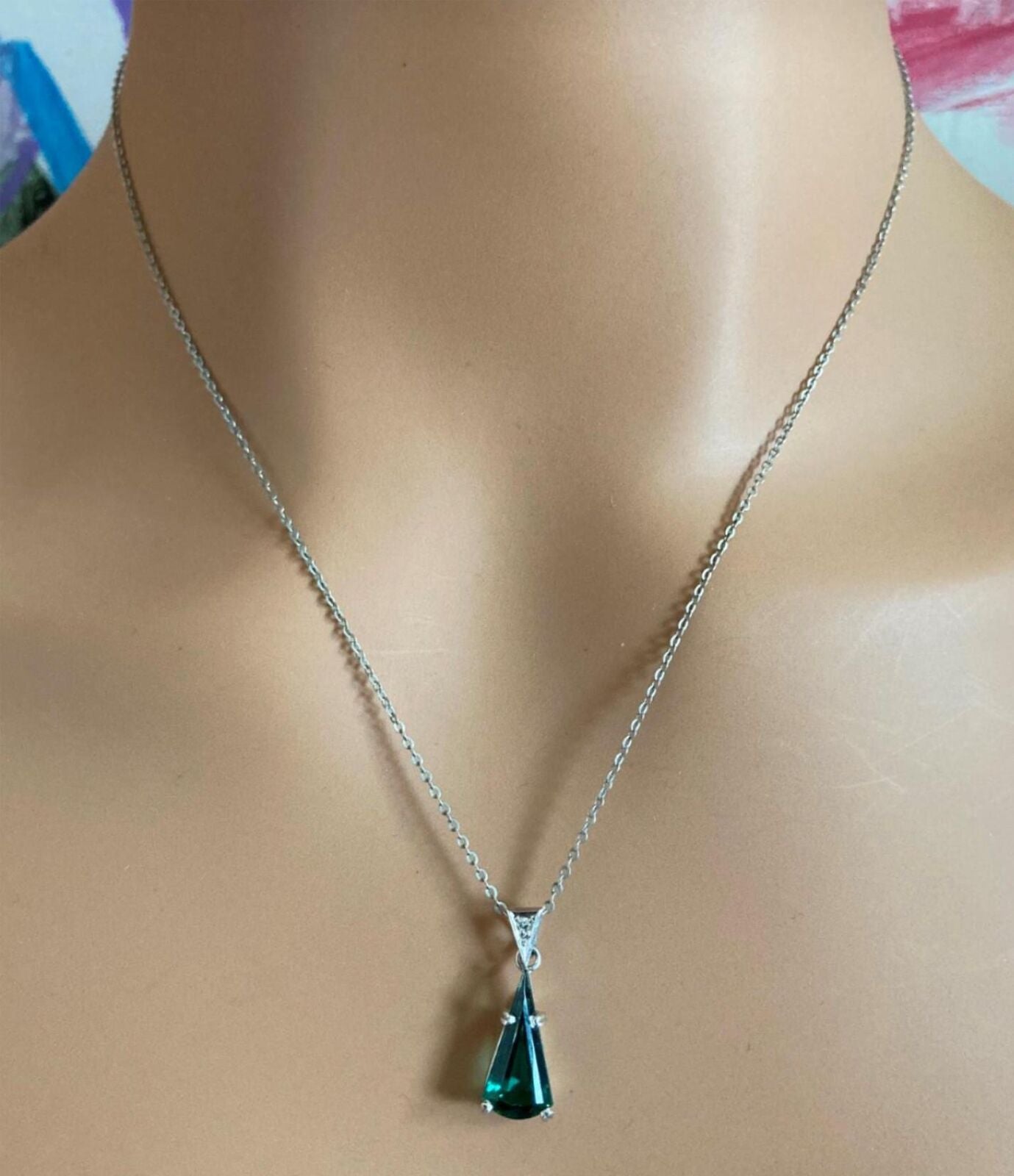 Rare! Authentic H. Stern 18k White Gold Diamond Blue Green Tourmaline Necklace | Fortrove