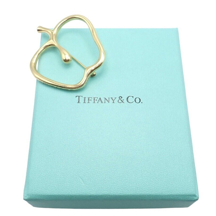 Authentic! Vintage Tiffany & Co Peretti 18k Yellow Gold Large Apple Pin Brooch | Fortrove