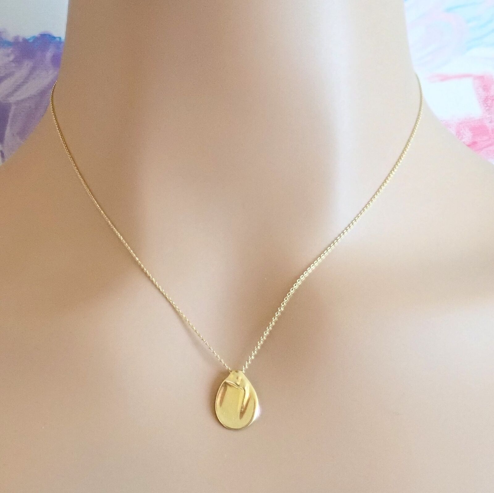 Tiffany & Co Peretti 18k Yellow Gold Madonna Pendant Sweet Mini Chain Necklace | Fortrove