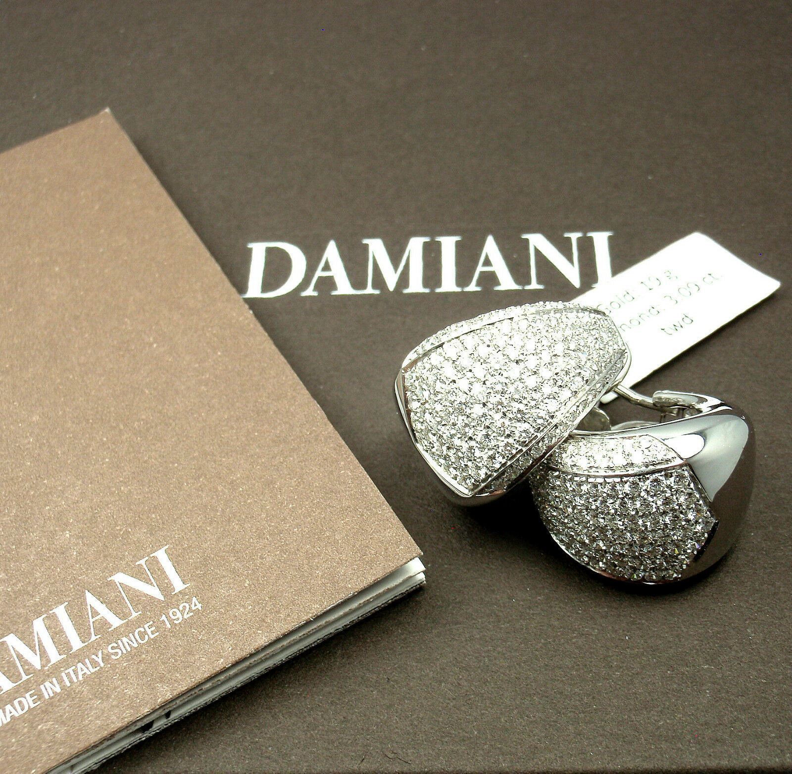 New Authentic Damiani Da Definire 18k White Gold 3.09ct Diamond Earrings $22,900 | Fortrove