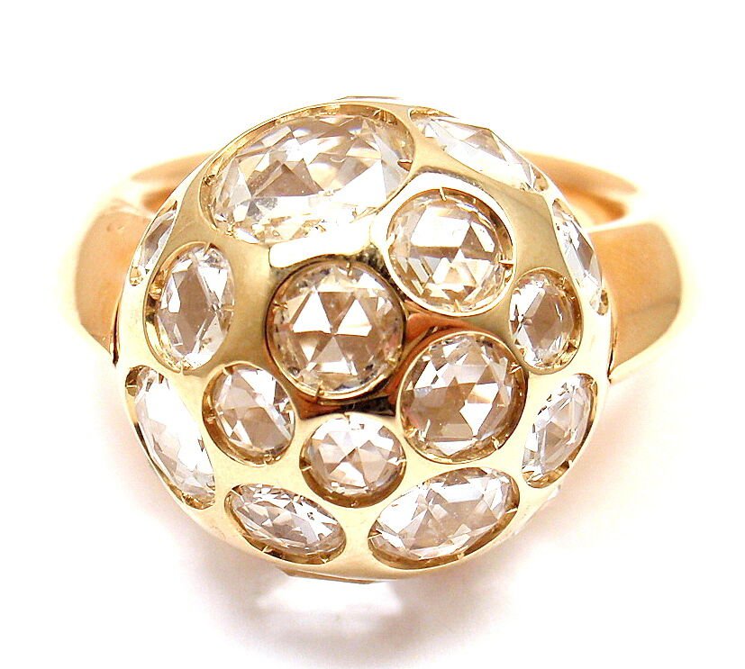 NEW! AUTHENTIC POMELLATO HAREM 18K YELLOW GOLD ROCK CRYSTAL RING sz 5 | Fortrove