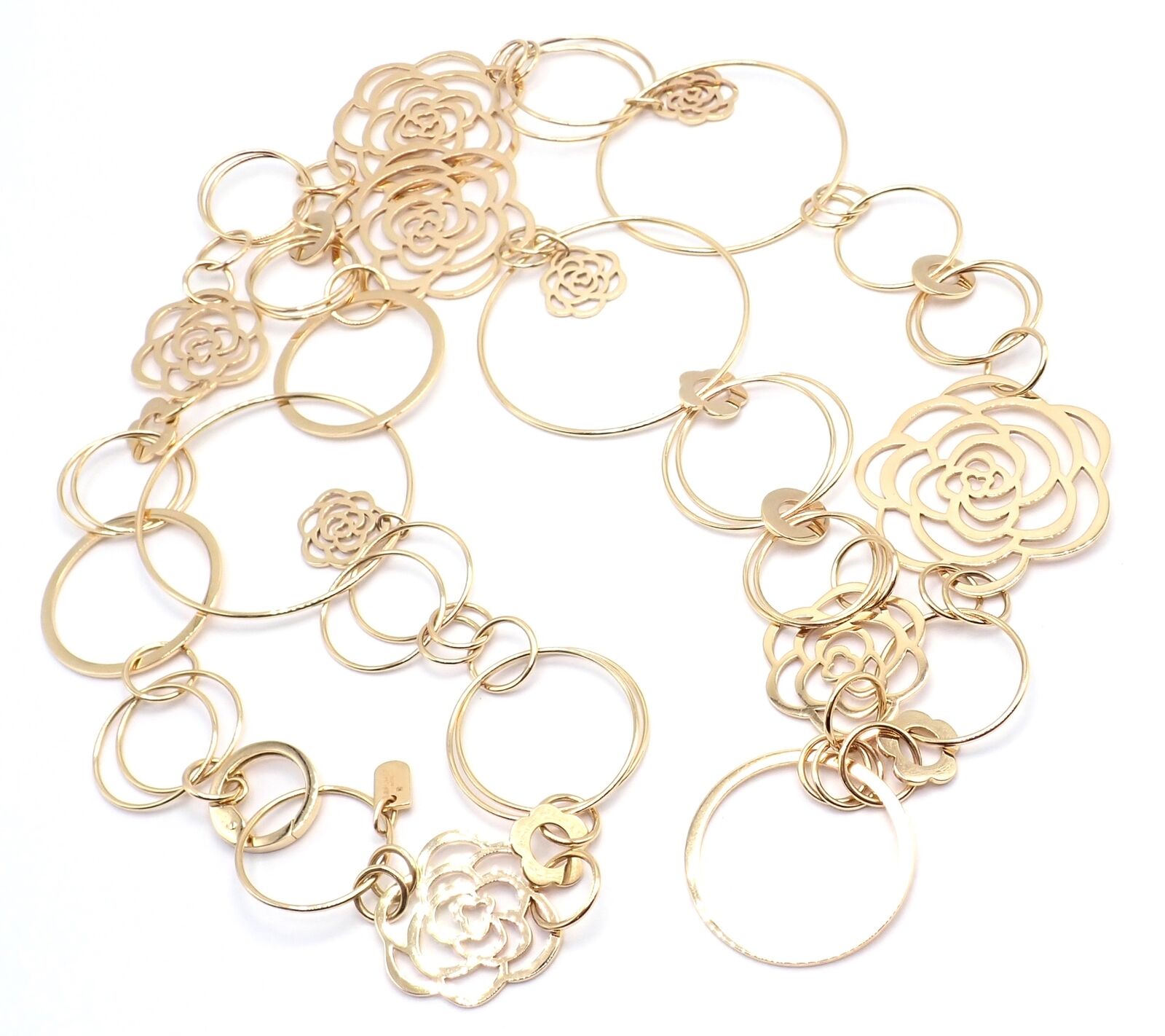 Chanel Camélia Camellia 18k Yellow Gold Flower Large Version Link Necklace Cert. | Fortrove
