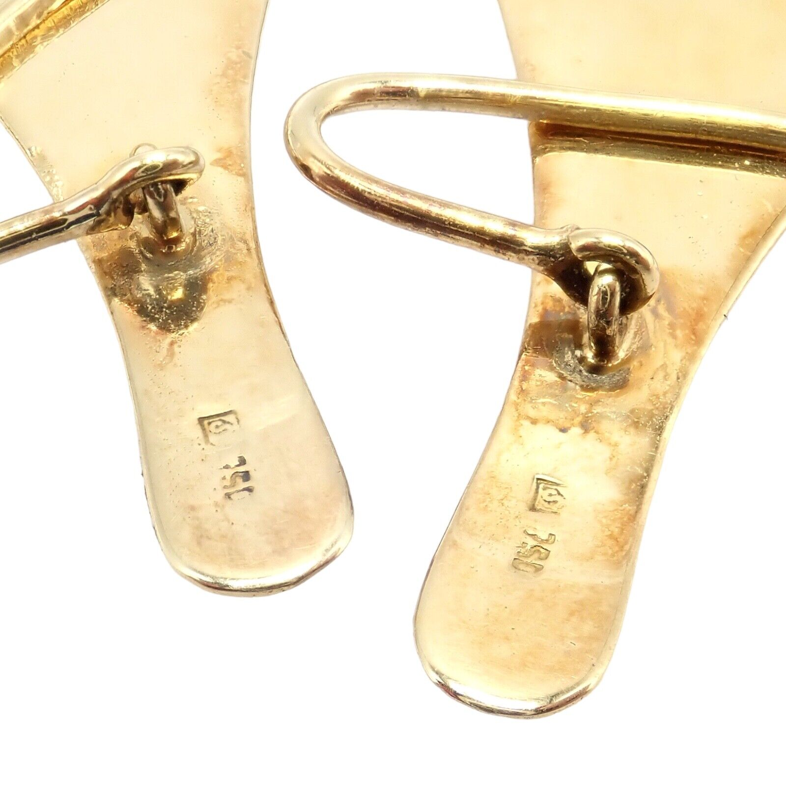 Rare Authentic H. Stern 18k Yellow Gold Large Giant Leaf Dangle Earrings | Fortrove