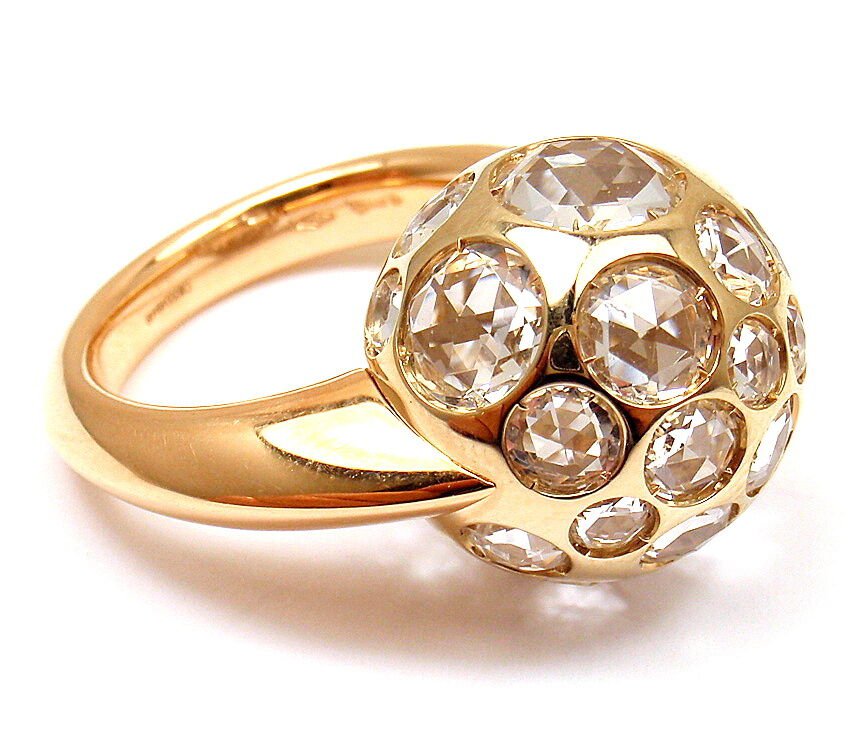 NEW! AUTHENTIC POMELLATO HAREM 18K YELLOW GOLD ROCK CRYSTAL RING sz 5 | Fortrove