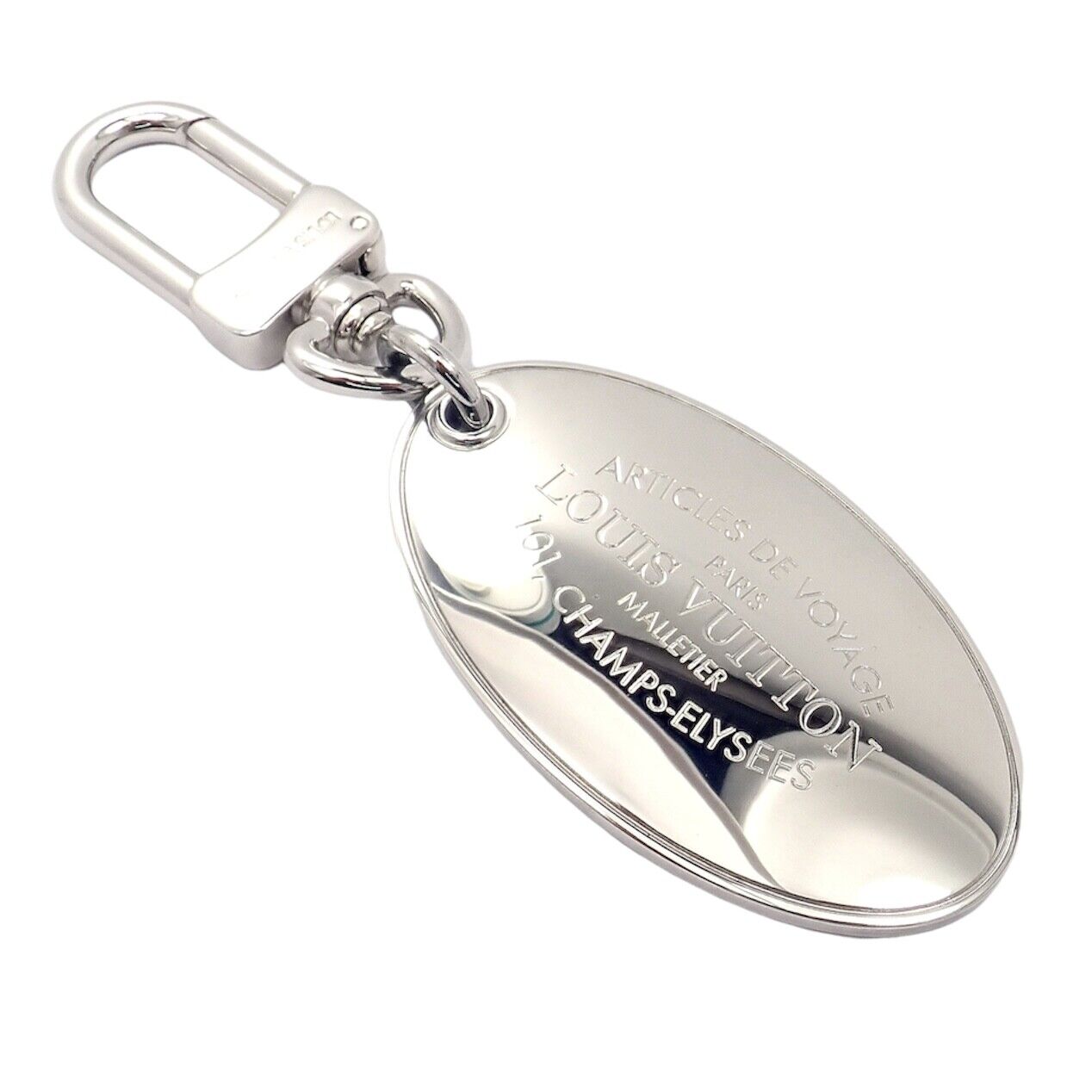 Authentic Louis Vuitton LV Large Stainless Steel Luggage Tag Key Chain CK 1100 | Fortrove