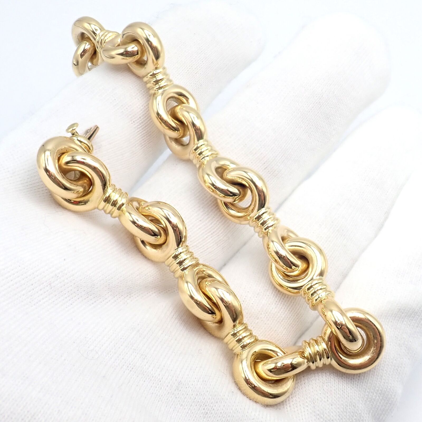 Vintage Estate Chunky 18k Yellow Gold Bracelet 8" 37g | Fortrove