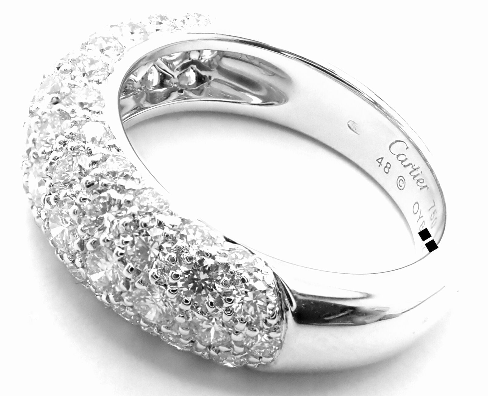 Authentic! Cartier Etincelle De Cartier 18k White Gold Diamond Band Ring | Fortrove