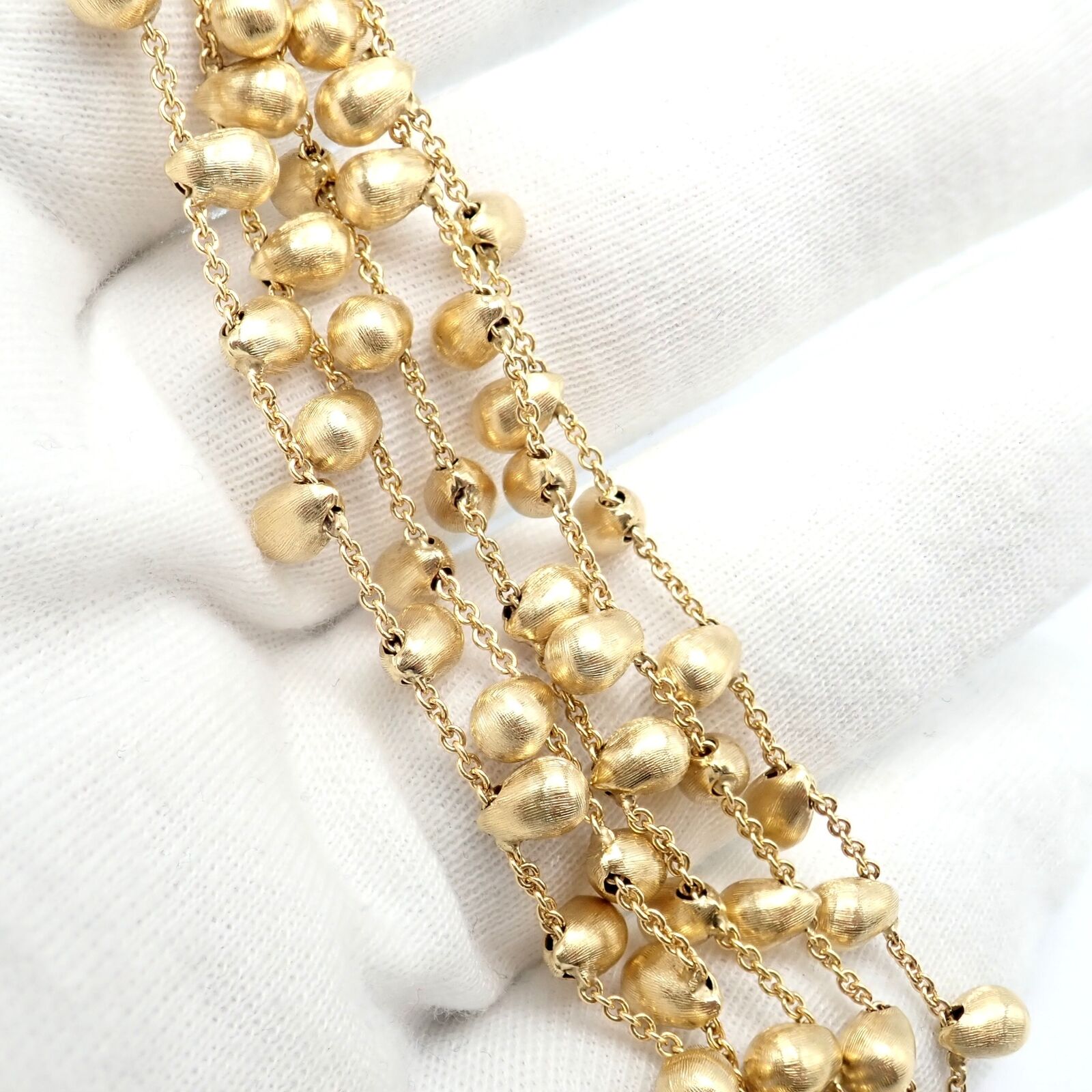 Authentic! Marco Bicego 18k Yellow Gold Five 5 Stand Acapulco Bead Bracelet | Fortrove
