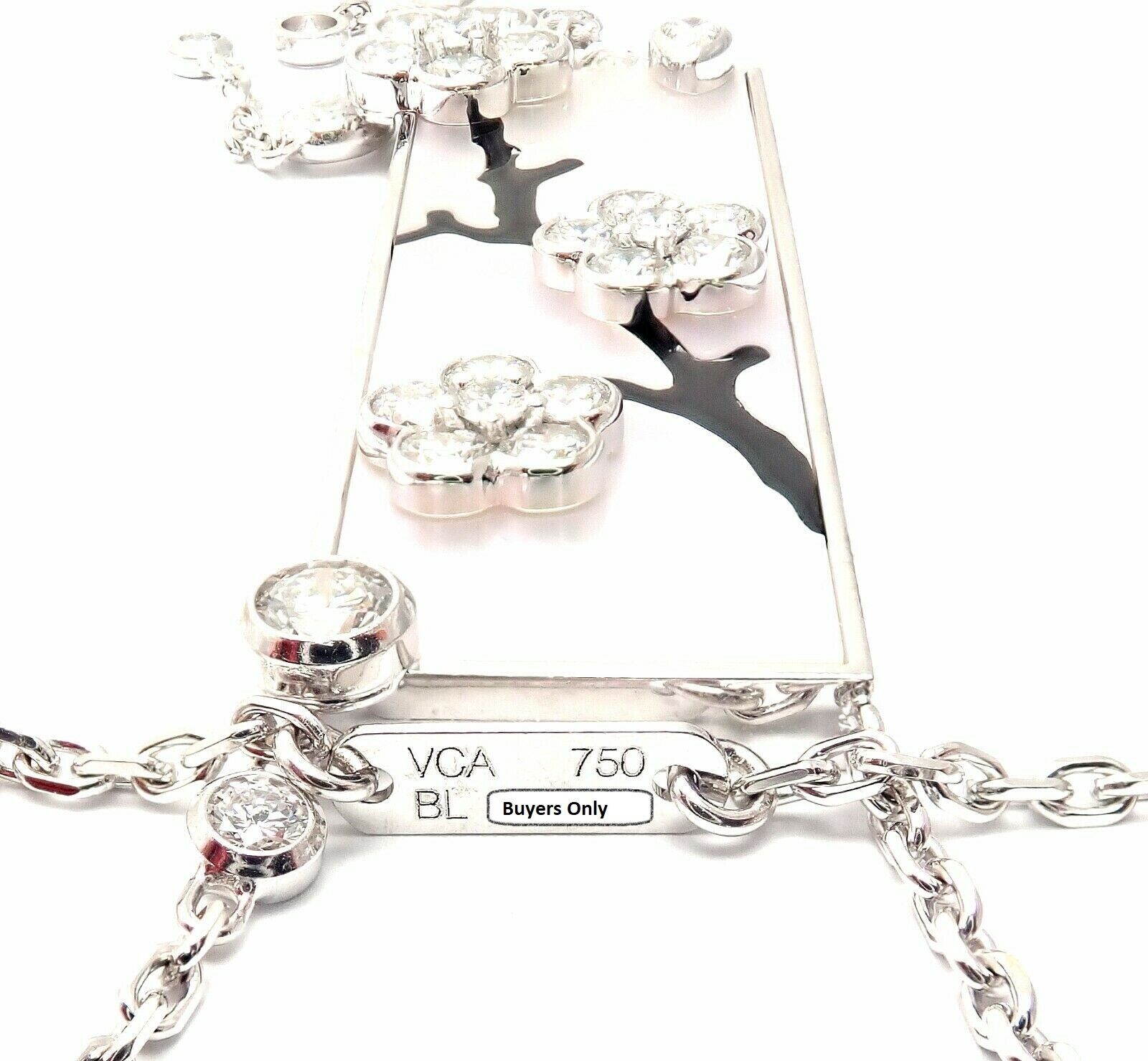 Authentic! Van Cleef & Arpels Miroir Des Eaux 18k Gold Diamond MOP Necklace | Fortrove