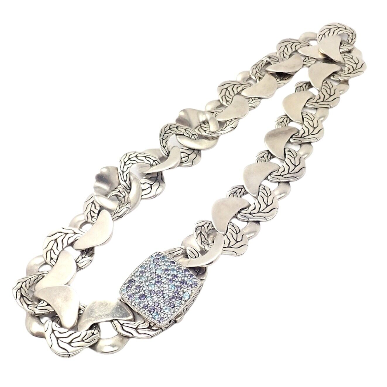Authentic! John Hardy Silver Blue Topaz Iolite Kali Lava Large Necklace | Fortrove