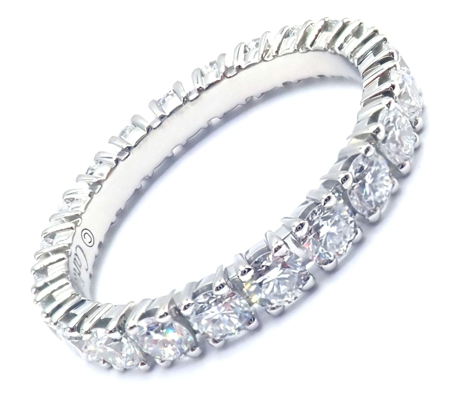 Authentic! Cartier Destinee Platinum Full Diamond Wedding Band Ring Size 6 Cert. | Fortrove