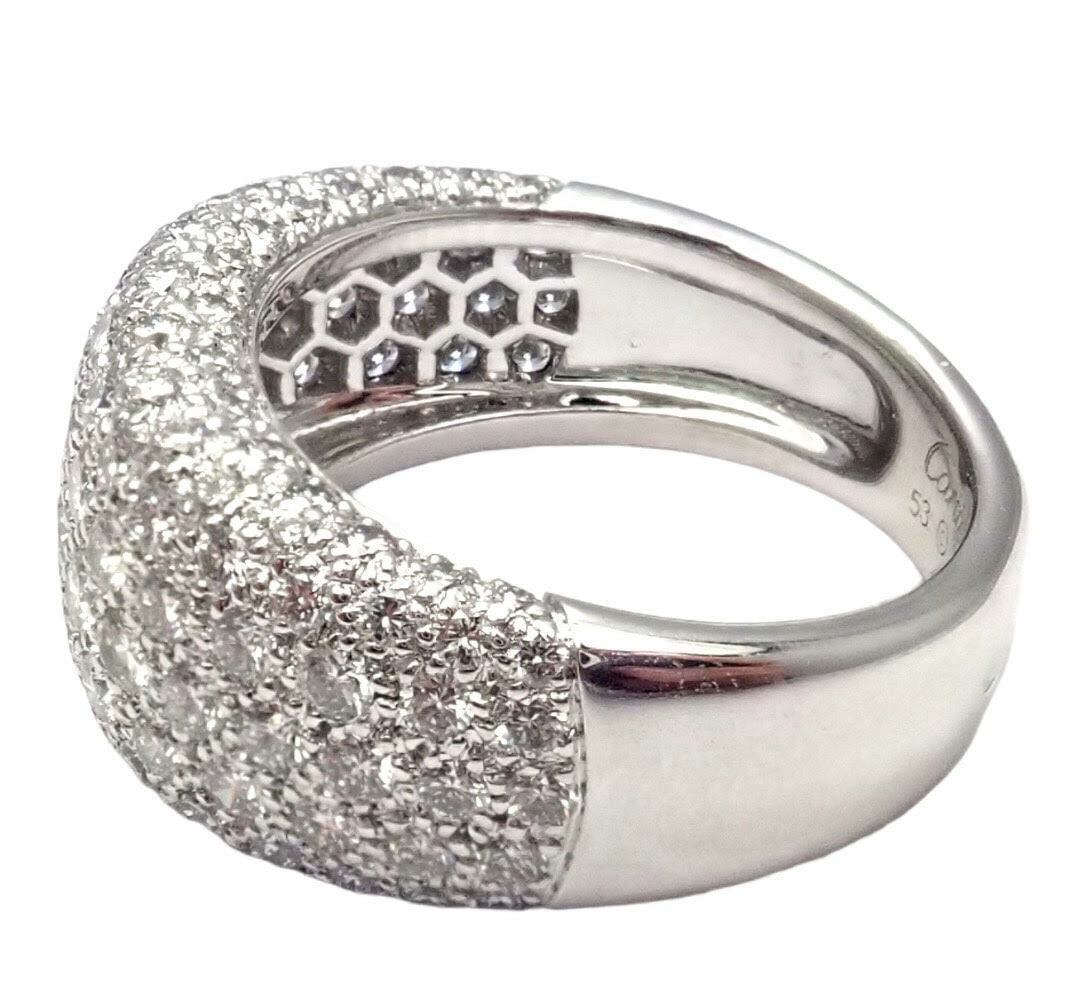Authentic Cartier 18k White Gold Diamond Band Ring Size 53 US 6 1/4 | Fortrove