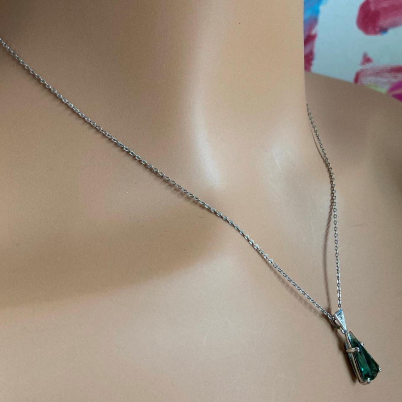 Rare! Authentic H. Stern 18k White Gold Diamond Blue Green Tourmaline Necklace | Fortrove