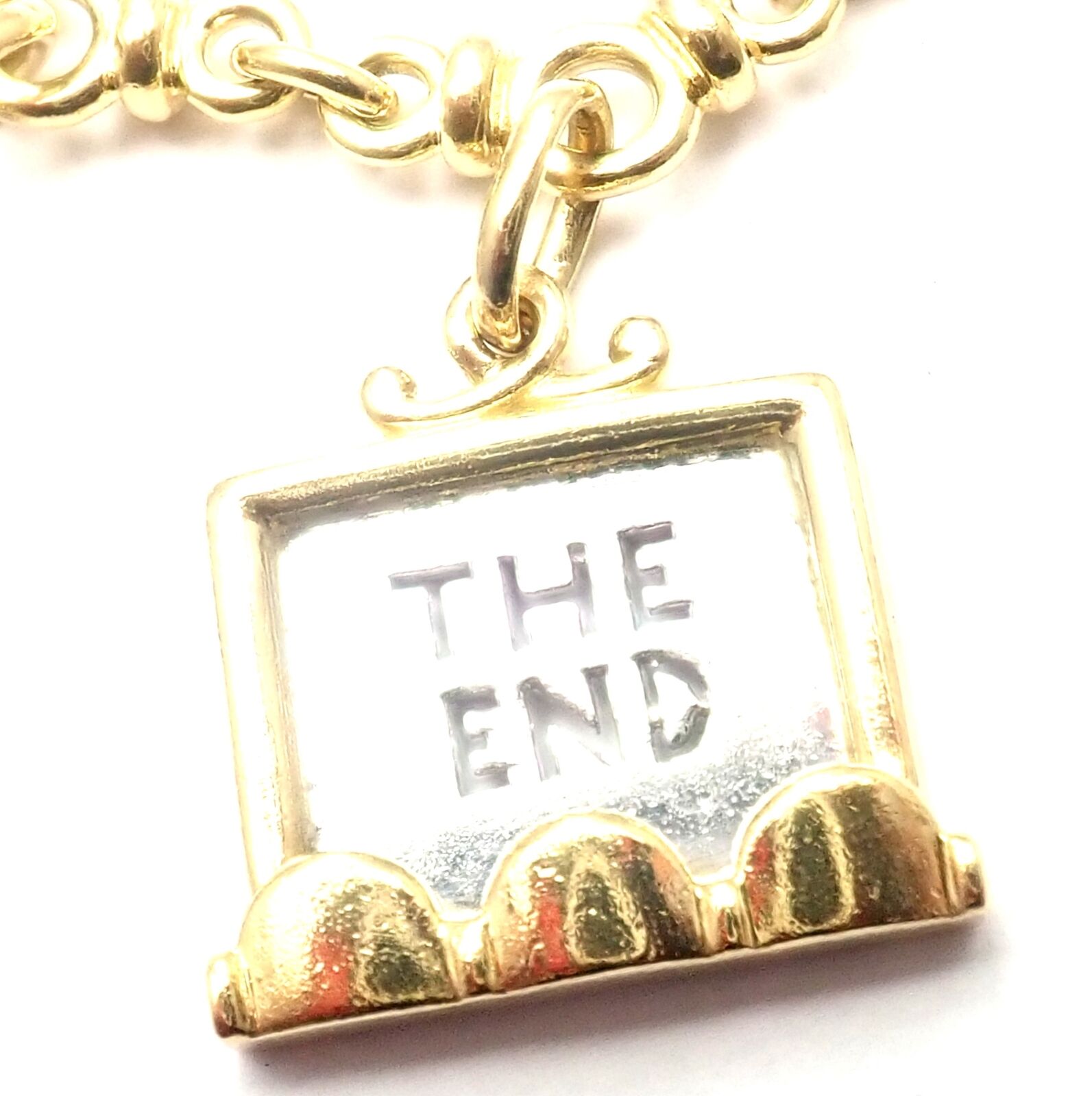 Rare! Authentic Pomellato 18k Yellow & White Gold Cinema Charm Bracelet | Fortrove