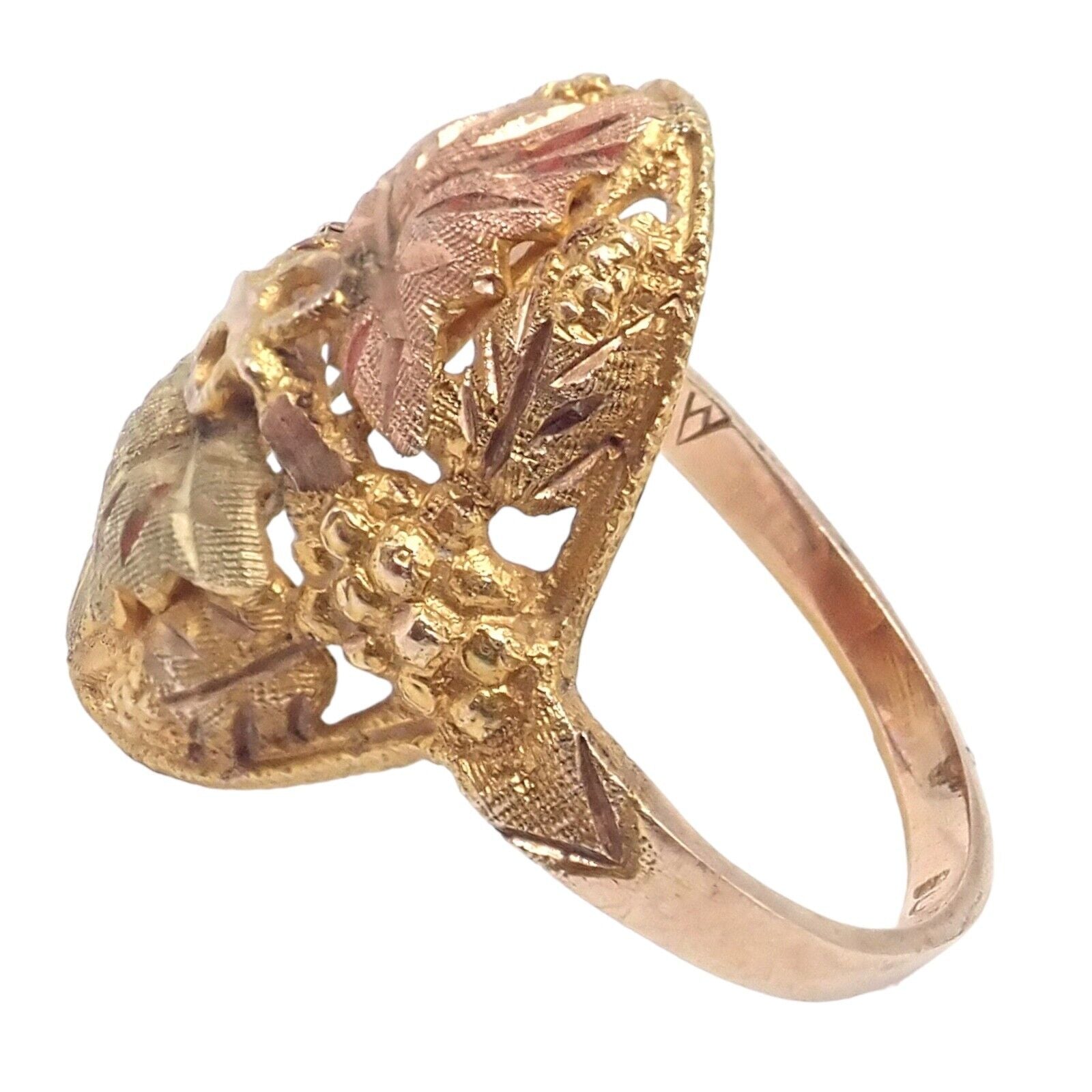 Vintage Estate 10k Multi Color Black Hills Gold Ring sz 5.5 | Fortrove