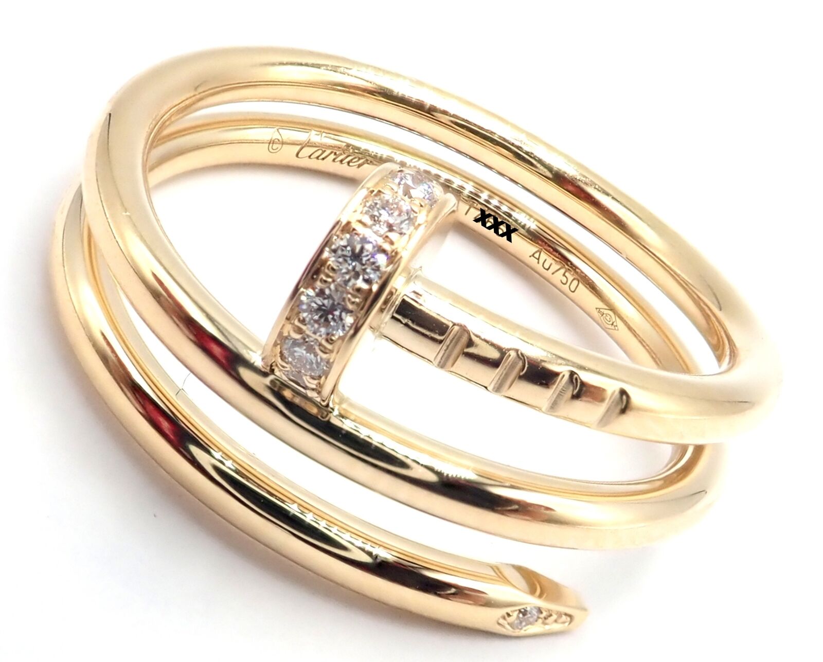 Cartier Juste Un Clou 18k Yellow Gold Diamond Nail Band Ring Size 53 Paper | Fortrove
