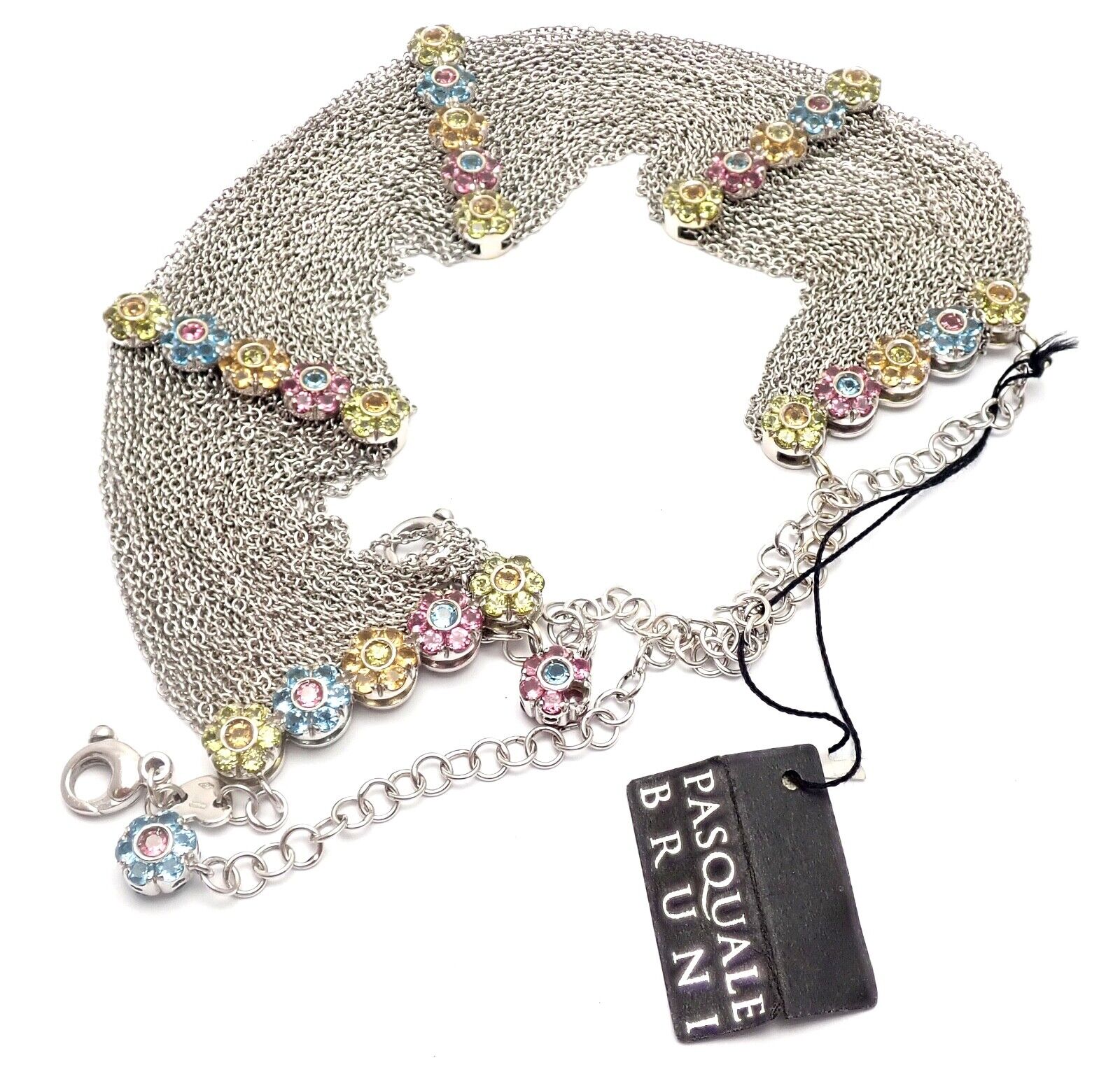 New! Authentic Pasquale Bruni 18k Gold Citrine Topaz Peridot Choker Necklace | Fortrove