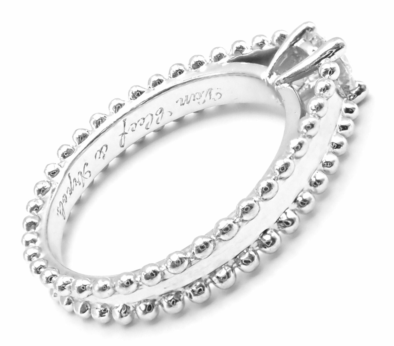 Authentic! Van Cleef & Arpels Estelle Platinum .31ct Diamond Solitaire Ring GIA | Fortrove