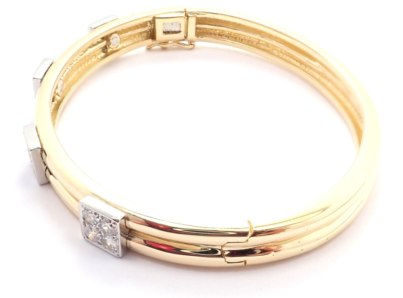 Rare! Vintage Authentic Tiffany & Co 18k Yellow Gold Diamond Bangle Bracelet | Fortrove