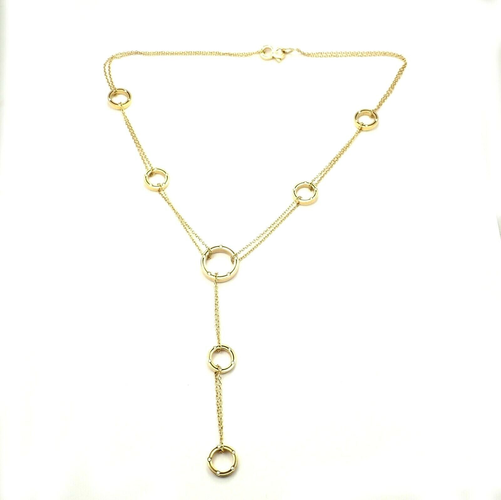 Authentic Damiani 18k Yellow Diamond 7 Station Brad Pitt Drop Necklace | Fortrove