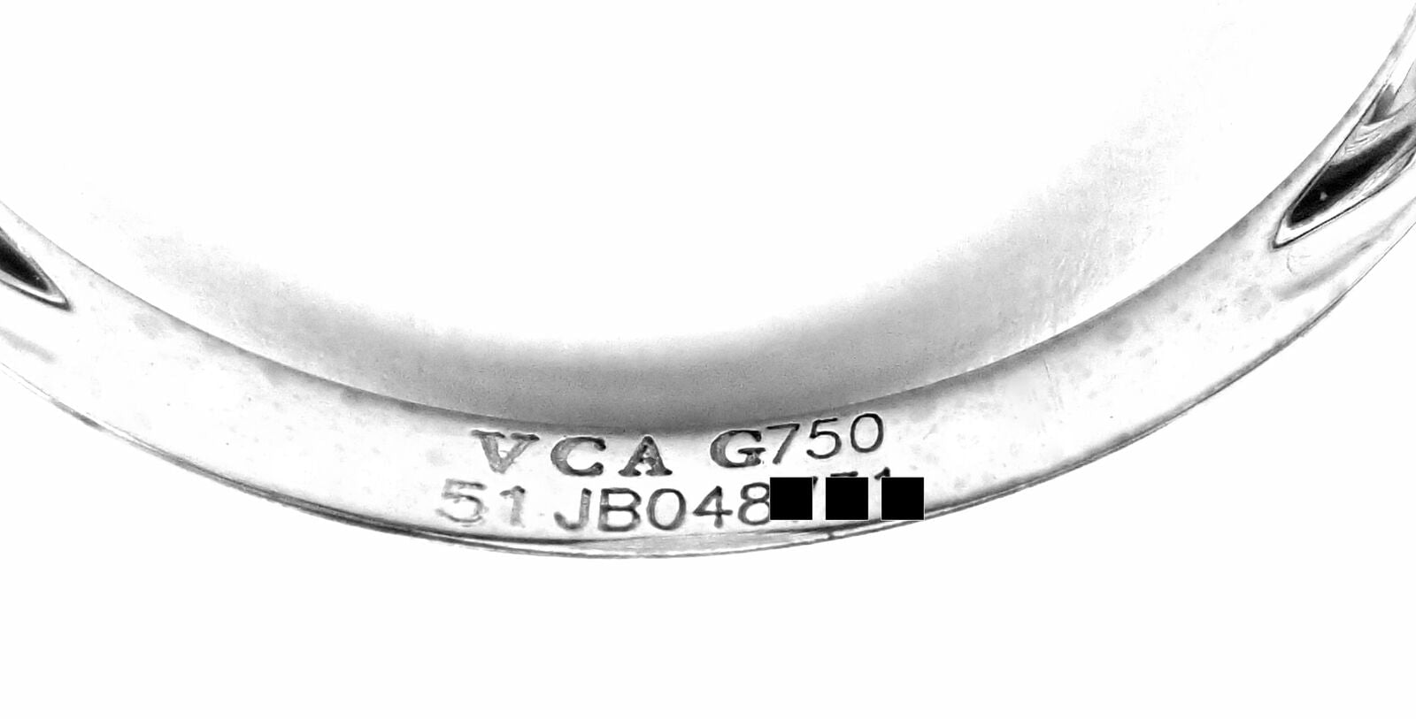 Authentic! Van Cleef & Arpels Alhambra 18k White Gold Diamond Turquoise Ring | Fortrove