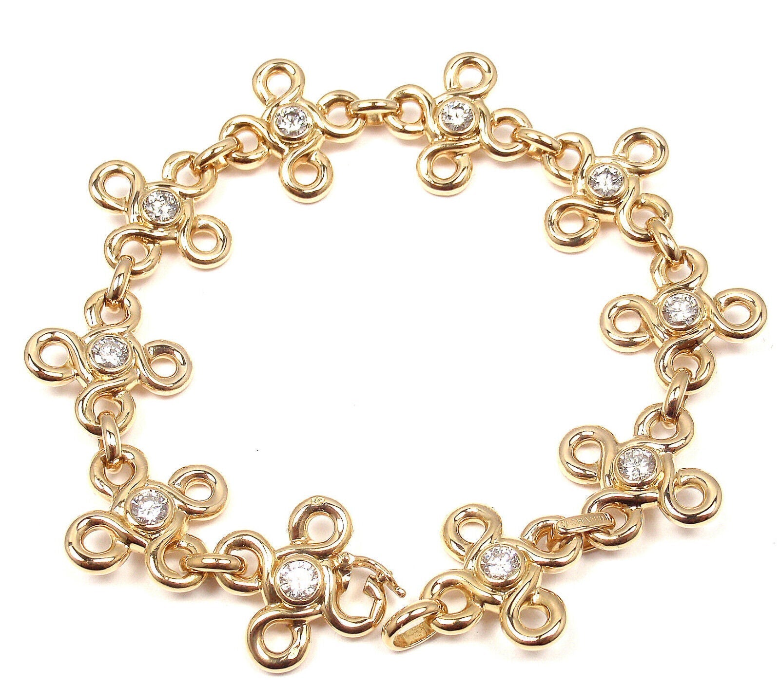 RARE! AUTHENTIC CHANEL 18K YELLOW GOLD DIAMOND BRACELET PAPERS | Fortrove
