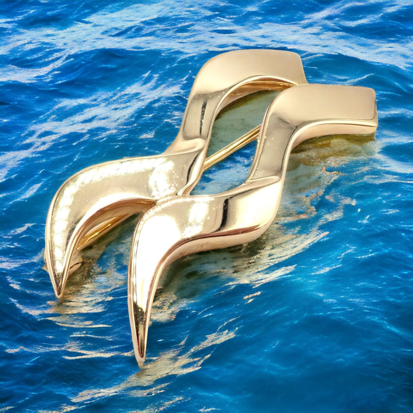 Authentic! Tiffany & Co 18k Yellow Gold Picasso Zodiac Aquarius Brooch Pin | Fortrove