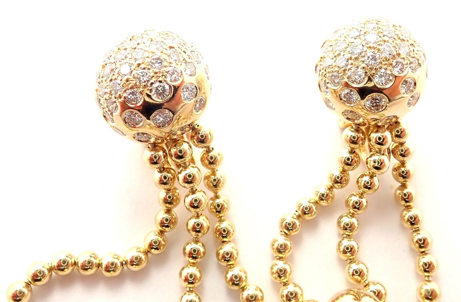 Cartier Jewelry & Watches:Fine Jewelry:Earrings Authentic! Cartier Draperie 18k Yellow Gold Diamond Drop Tassel Long Earrings