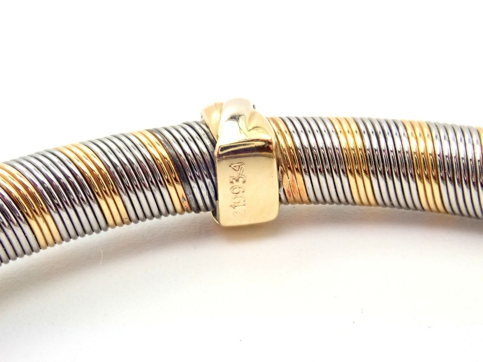 Authentic Vintage Cartier 18k Yellow Gold + Steel Bangle Trinity Bracelet | Fortrove