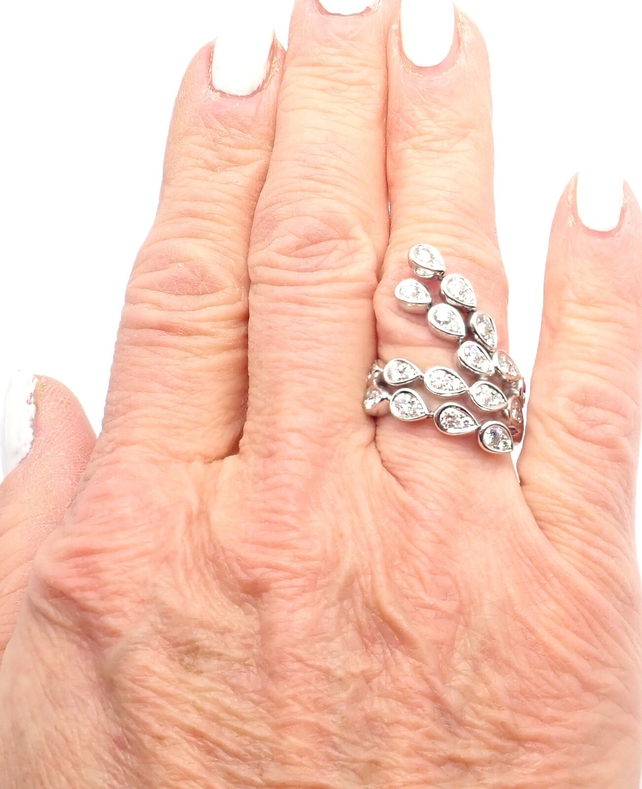 Authentic! Piaget Magic Reflection 18k White Gold Diamond Flexible Ring | Fortrove