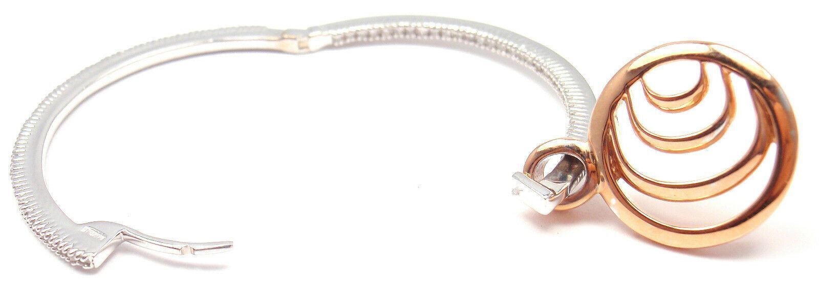 Authentic! Damiani 18k Rose/White Gold Diamond Hoop Earrings | Fortrove