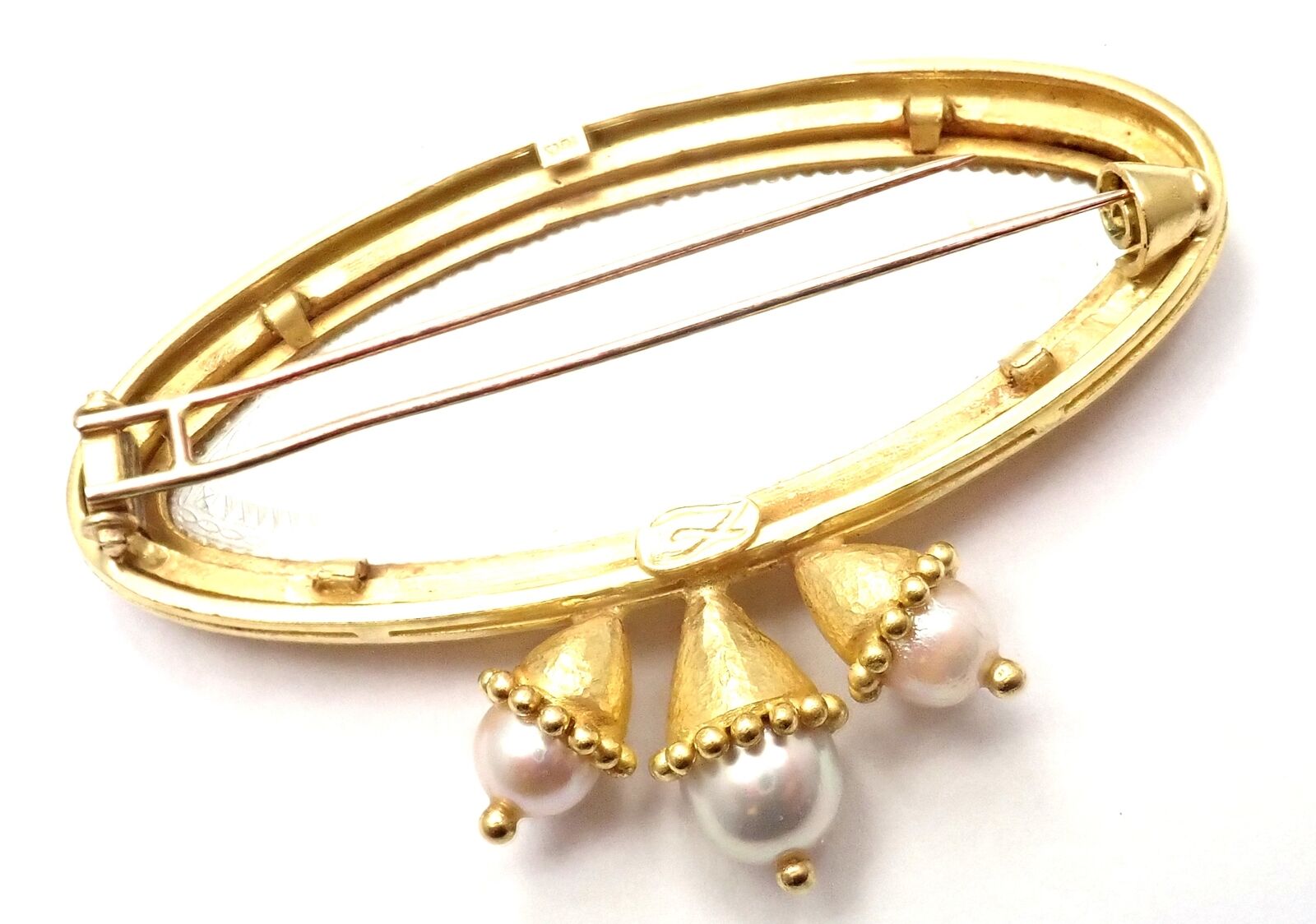 Elizabeth Locke Jewelry & Watches:Fine Jewelry:Brooches & Pins Authentic! Elizabeth Locke 18k Yellow Gold Pearl Mother Of Pearl Pin Brooch
