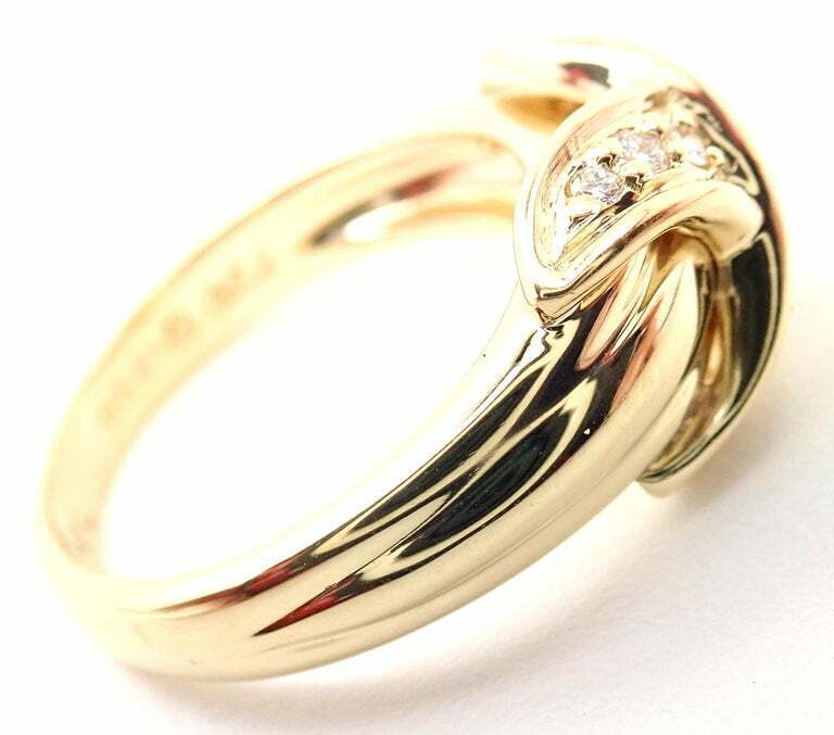 Authentic! Tiffany & Co 18k Yellow Gold Diamond Signature X Band Ring | Fortrove
