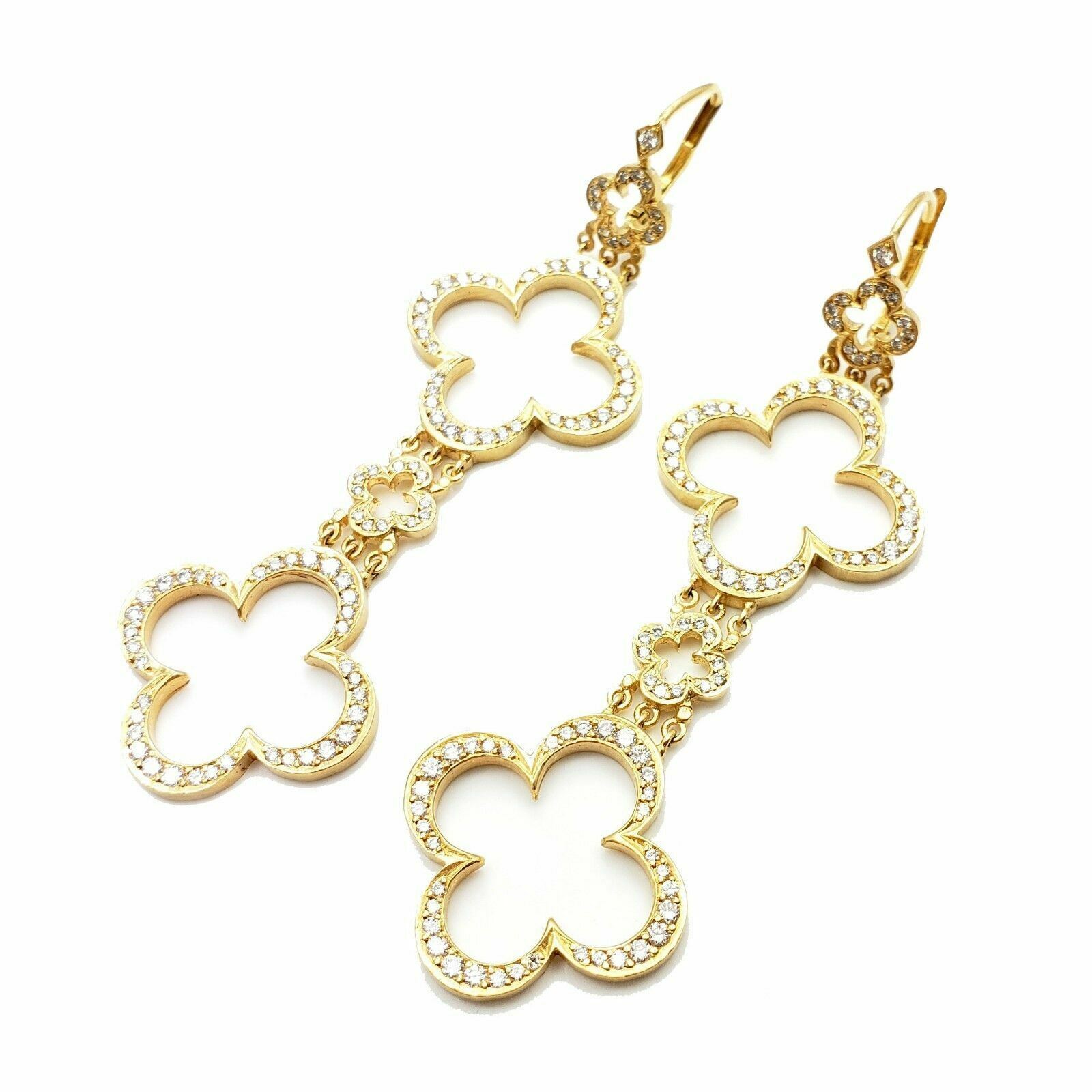 Ultra Rare Large Loree Rodkin 18k Yellow Gold 3ctw Diamond Cross Earrings | Fortrove
