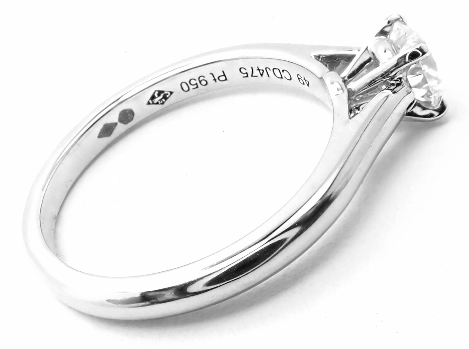 Authentic! Cartier Platinum .40ct VVS1/G Diamond Solitaire Engagement Ring | Fortrove