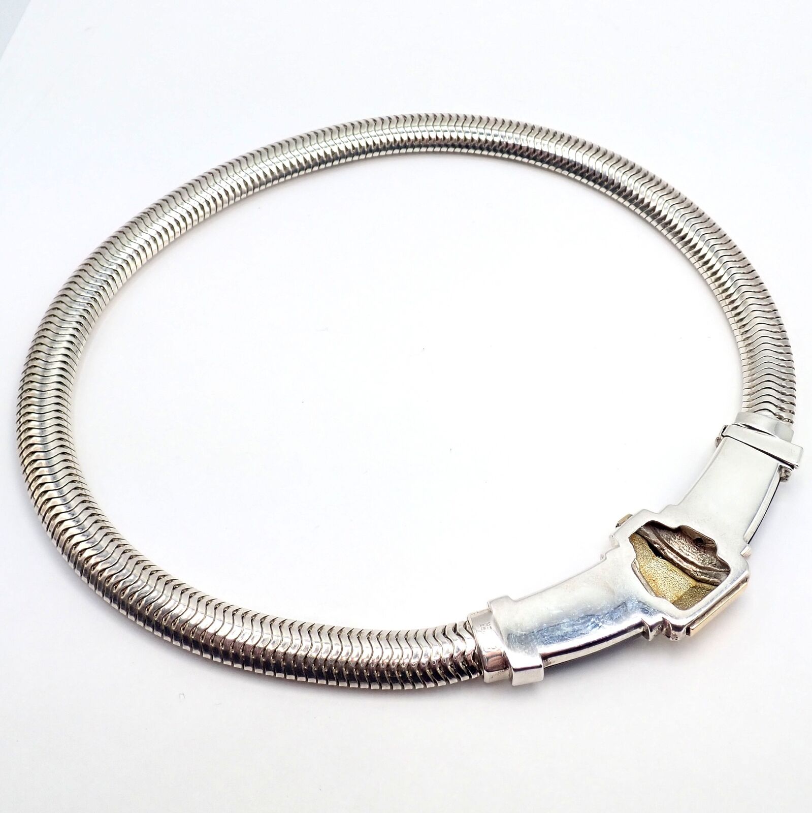 Authentic! Vintage Cartier 18k Yellow Gold + Silver Art Deco Onyx Necklace | Fortrove