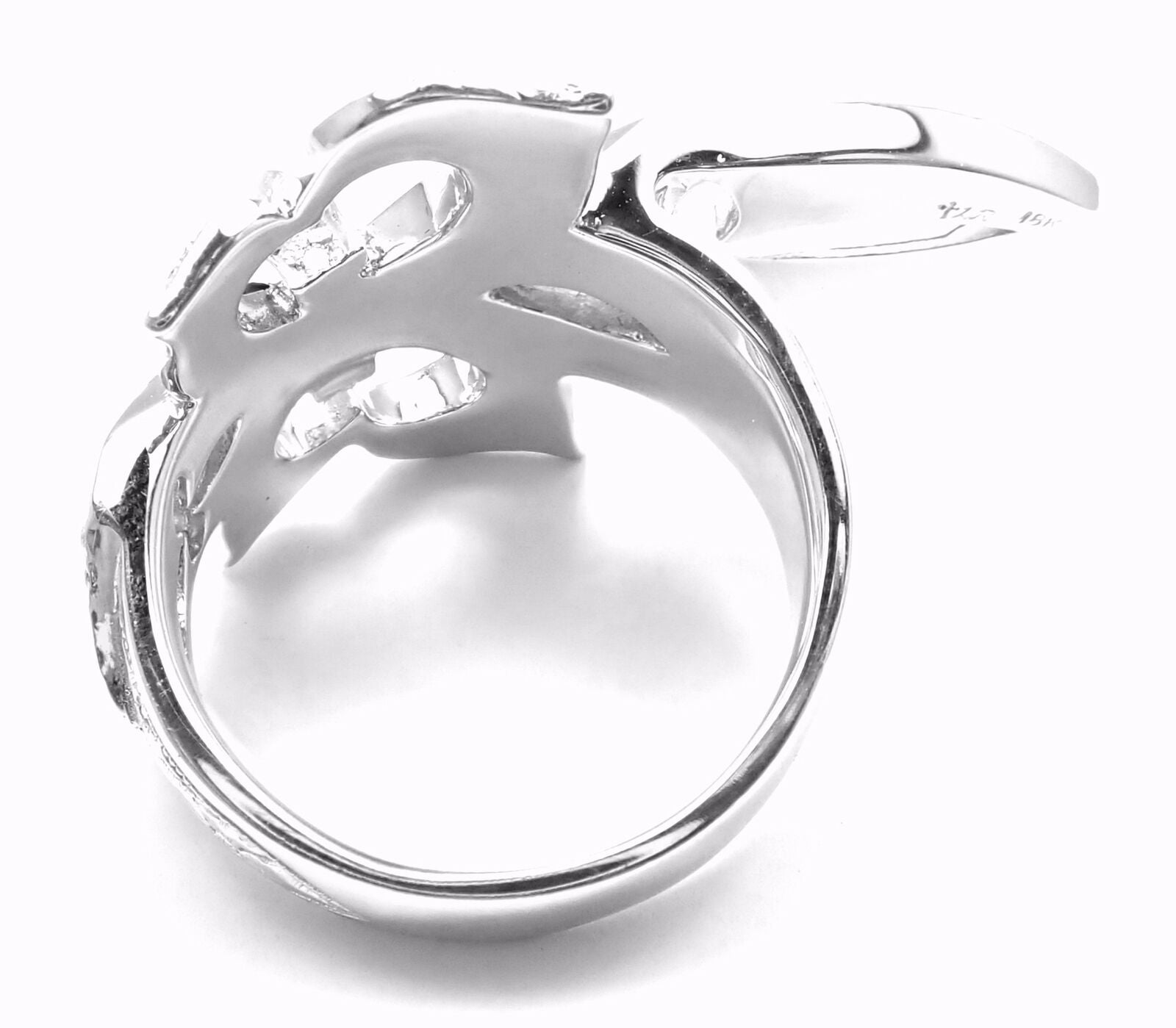 Authentic! Loree Rodkin 18k White Gold Diamond Fleur De Lis Ring Cert. | Fortrove