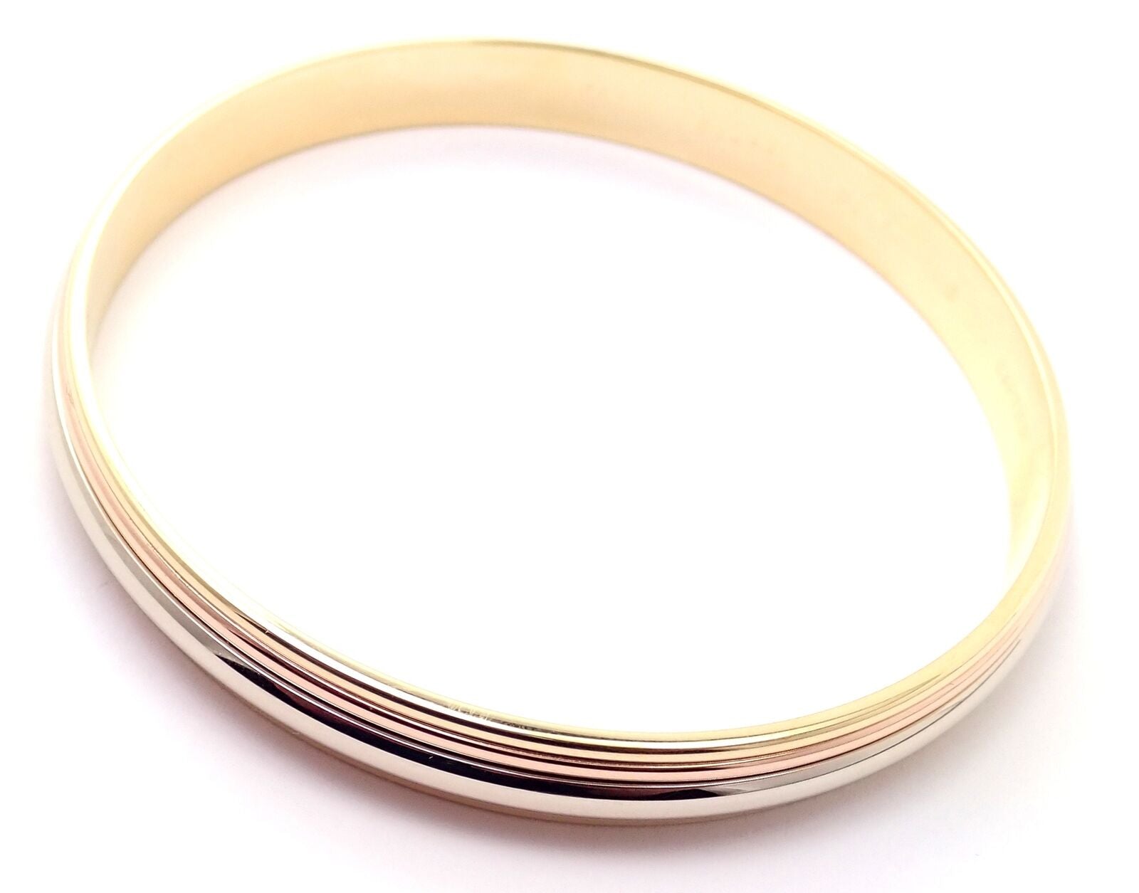 Rare! Cartier 18k Tricolor Gold Slip-On Bangle Bracelet 1990 | Fortrove