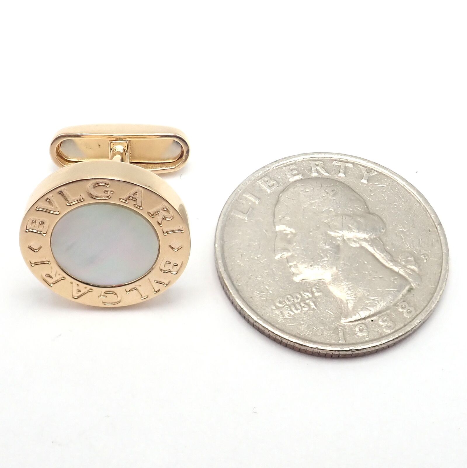 Authentic! Bvlgari Bulgari 18k Yellow Gold Multicenter Cufflink Kit Set | Fortrove