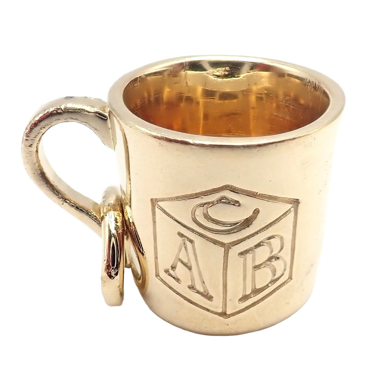 Rare Vintage Tiffany & Co. 18k Yellow Gold ABC Child Baby Cup Charm | Fortrove