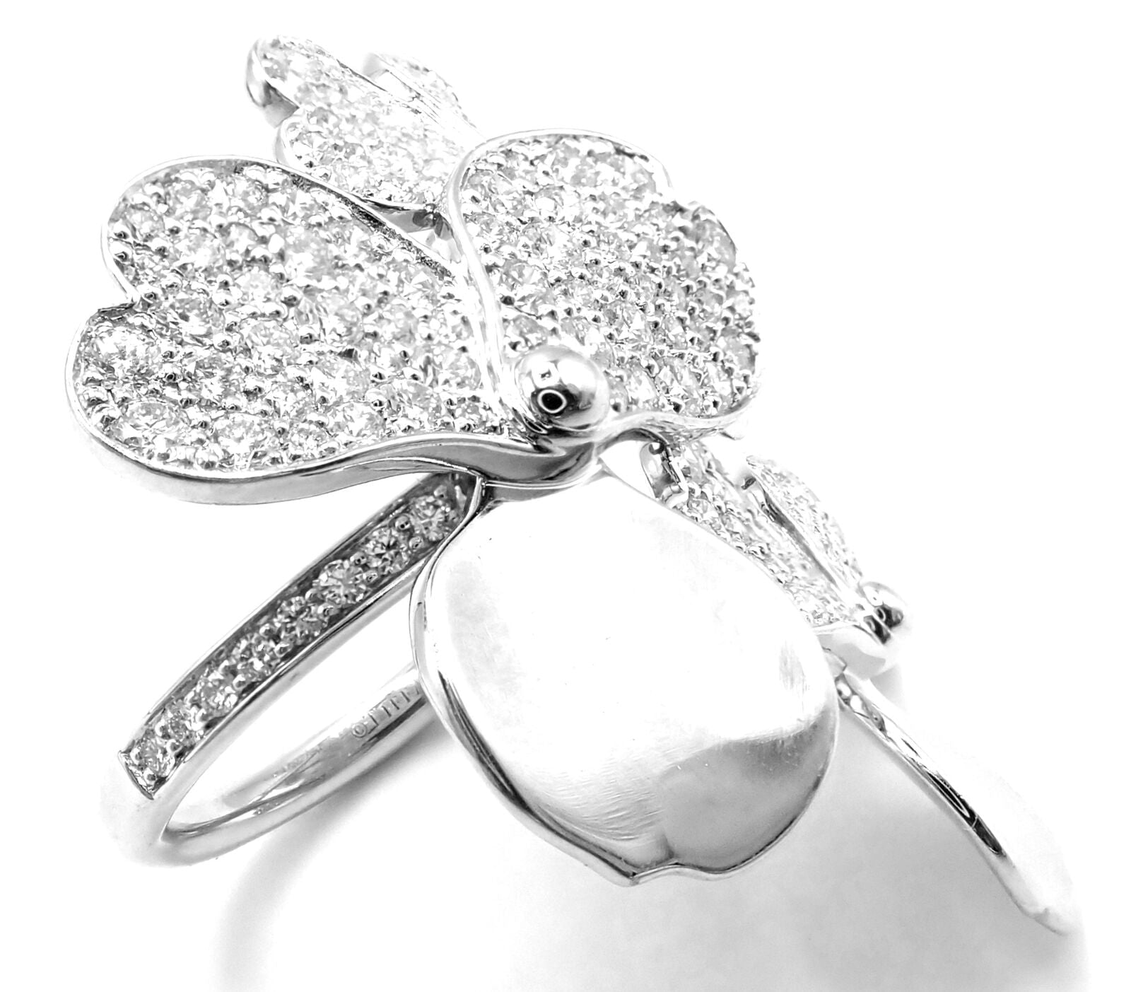 Authentic! Tiffany & Co Paper Flowers Platinum Diamond Large Ring | Fortrove
