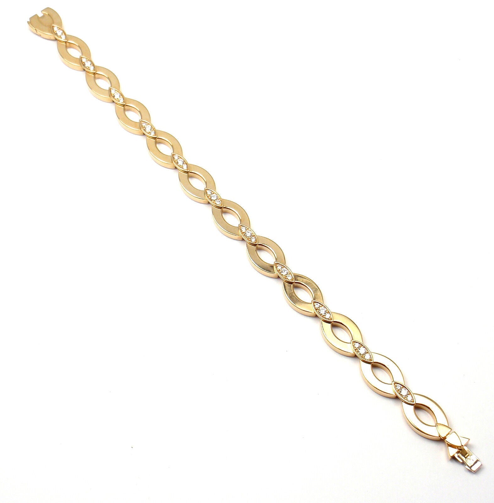 Rare! Authentic Cartier 18K Yellow Gold Diamond Diadea Link Bracelet | Fortrove