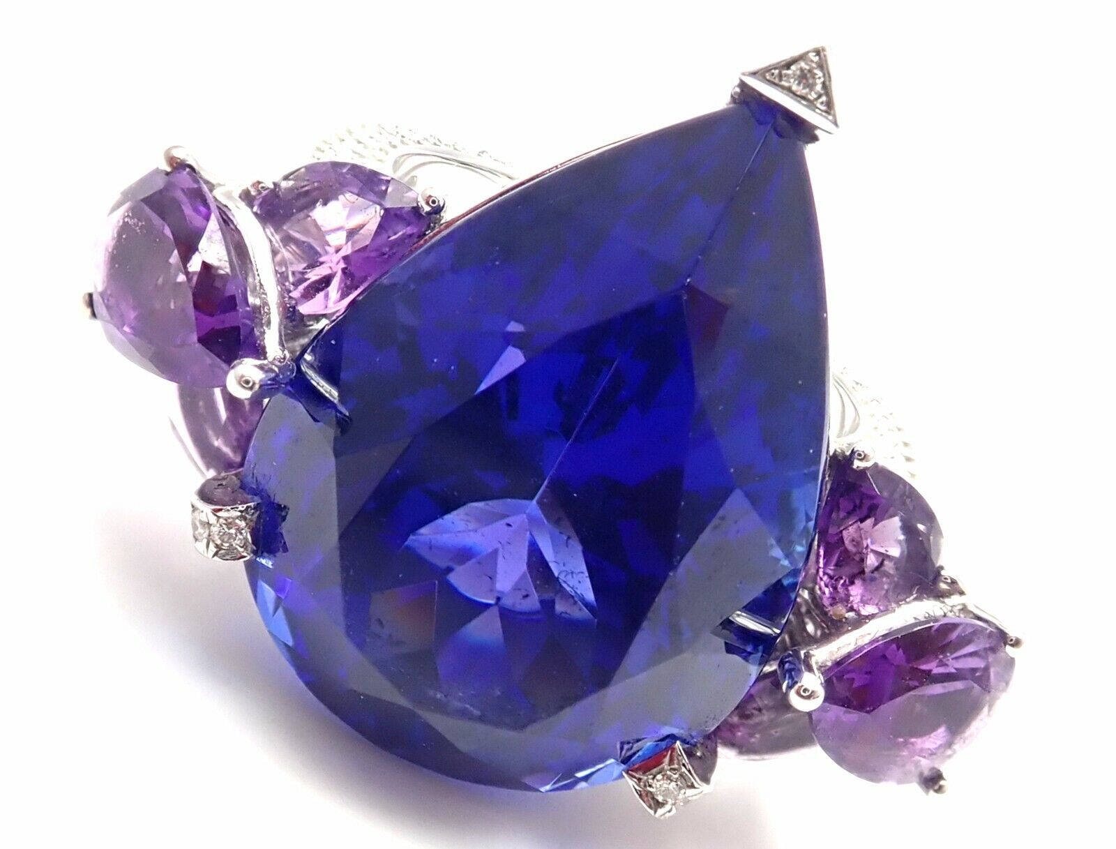 Rare! Chopard High Jewelry 18k Gold Diamond Tanzanite Amethyst Ring Box Cert | Fortrove