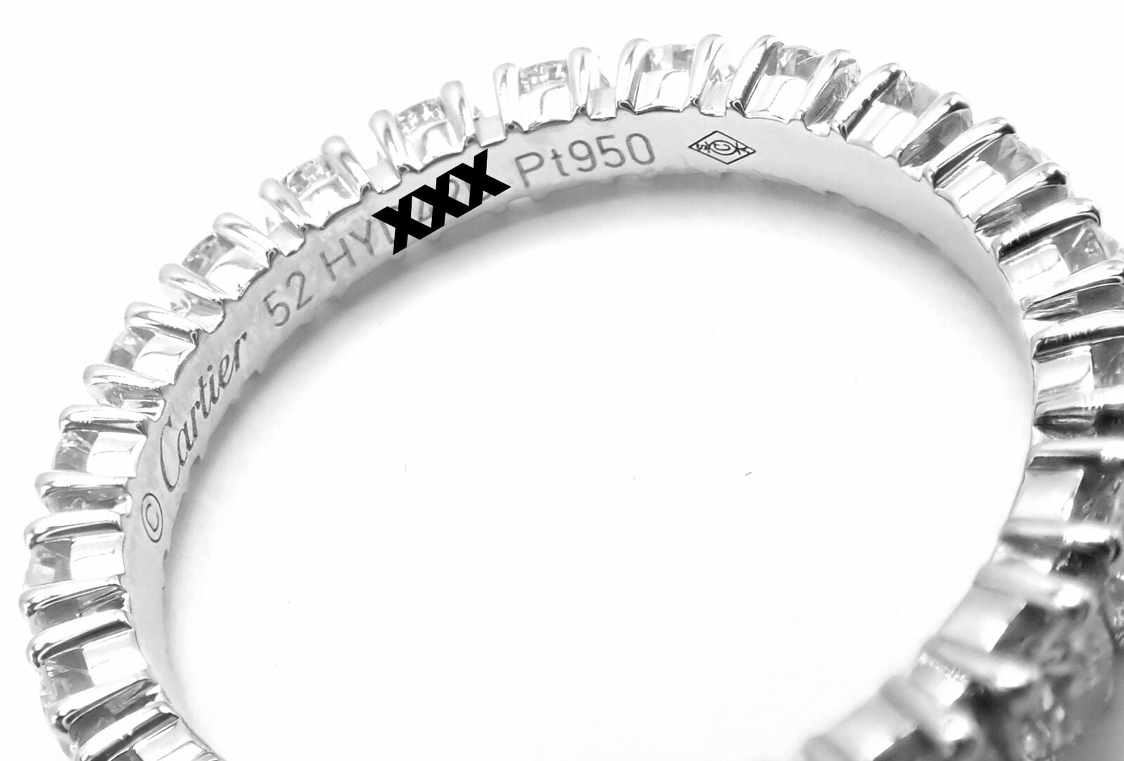Authentic! Cartier Destinee Platinum Full Diamond Wedding Band Ring Size 6 Cert. | Fortrove