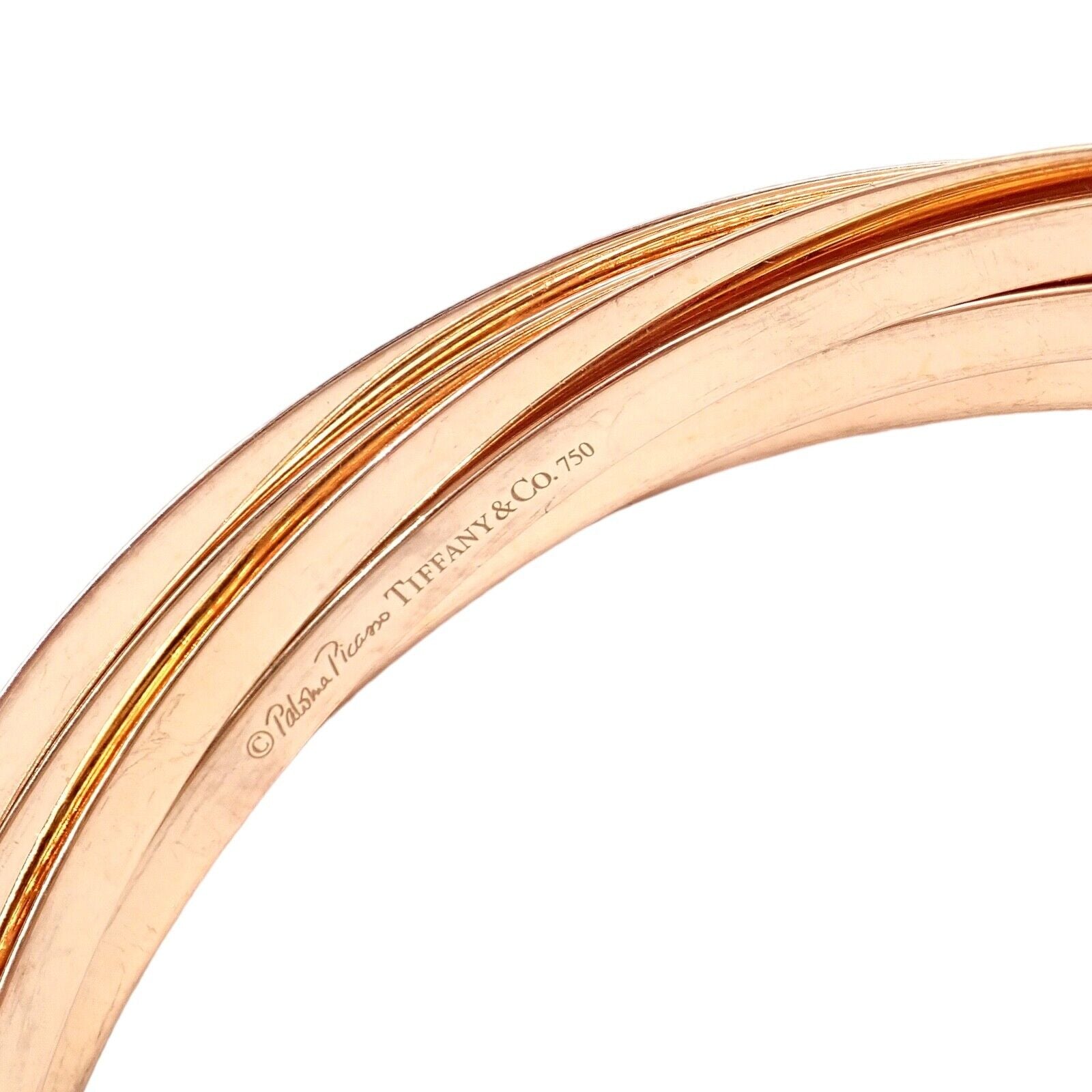Authentic! Tiffany & Co 18k Rose Gold 9 Row Melody Calife Picasso Large Bracelet | Fortrove