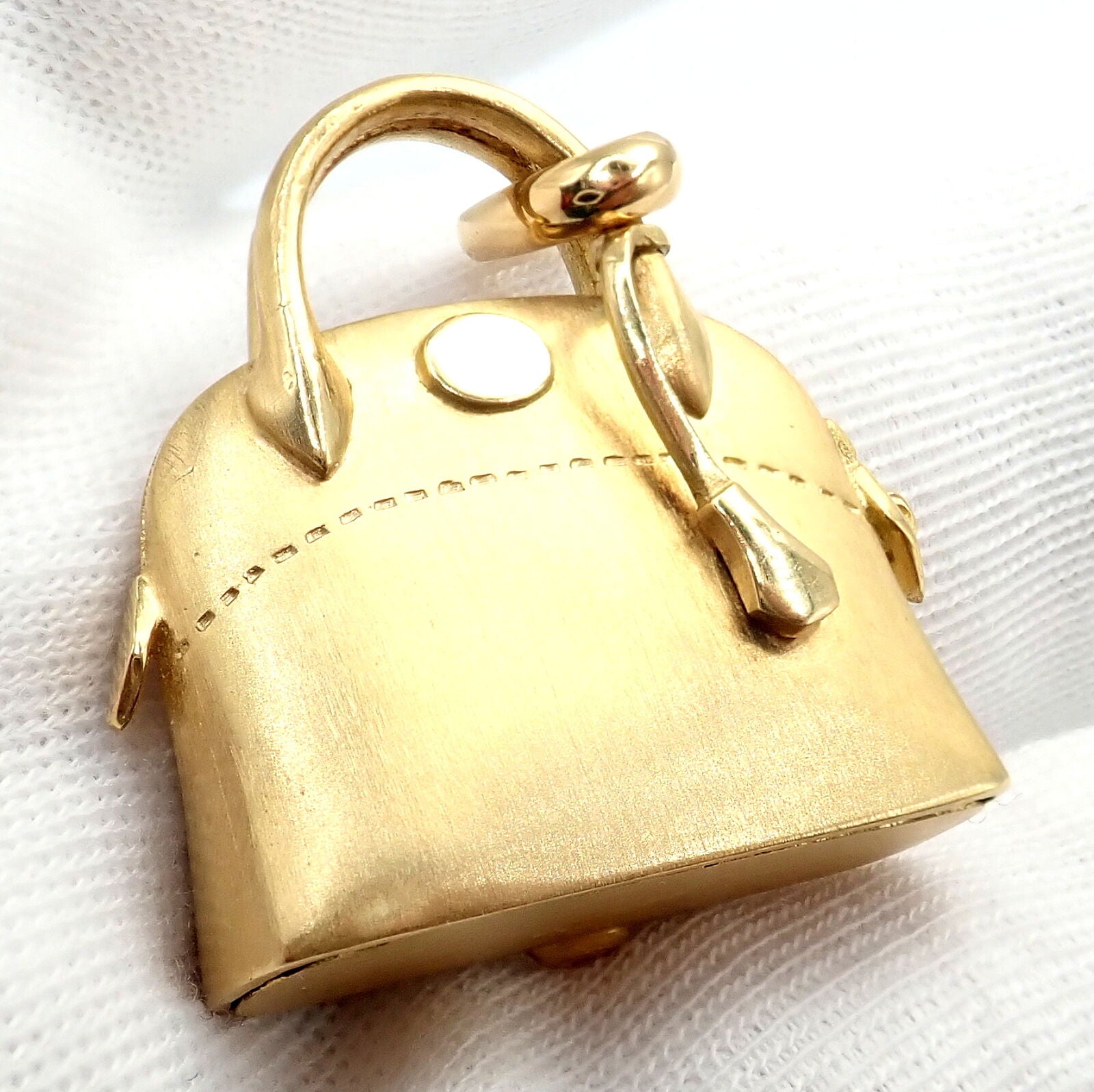 HERMÈS Jewelry & Watches:Fine Jewelry:Bracelets & Charms Rare! Authentic Hermes Bolide 18k Yellow Gold Bag Purse Large Charm Pendant