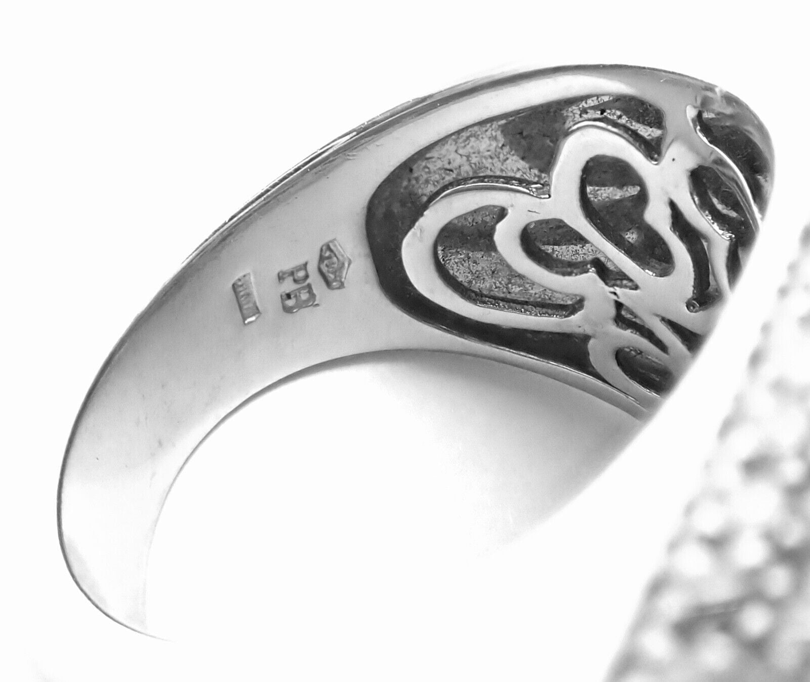 Authentic! Pasquale Bruni 18k White Gold Diamond London Blue Topaz Large Ring | Fortrove