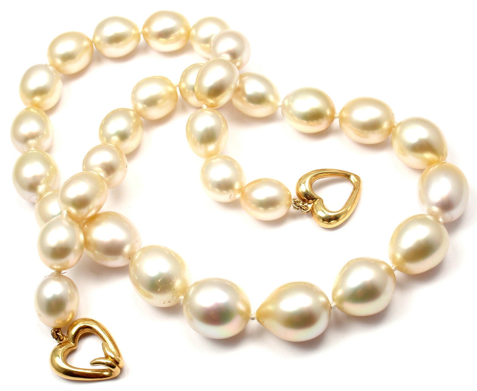 Rare! Authentic Andrew Clunn 18k Yellow Gold Golden Tahitian Pearl Necklace | Fortrove